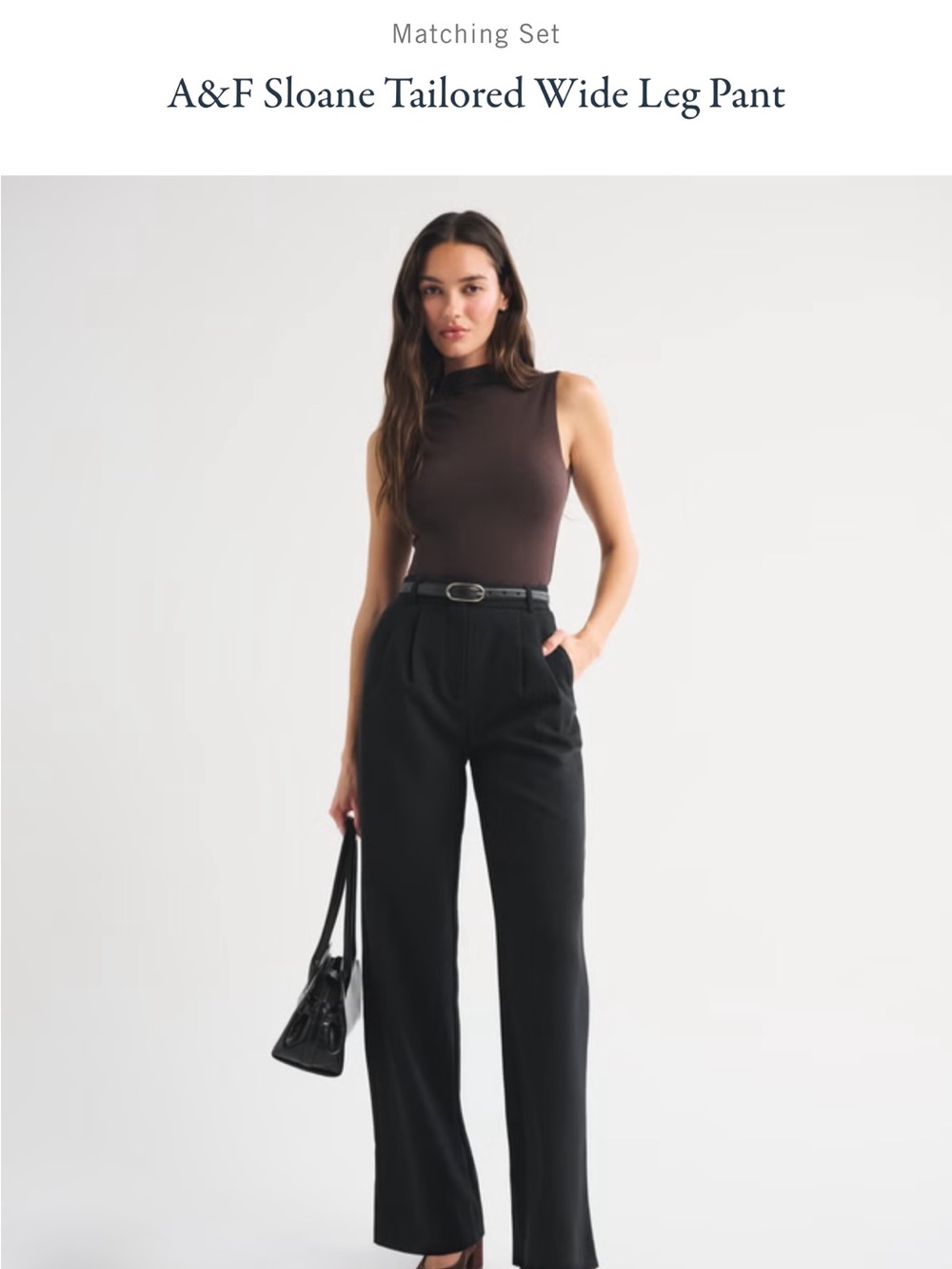 Abercrombie & Fitch Black Sloane Tailored Wide Leg Pants